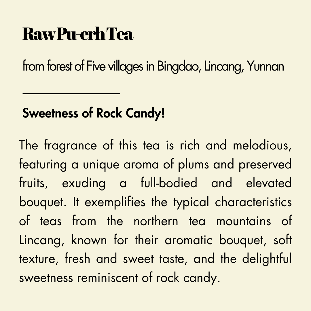 【Raw Pu-erh Tea】from forest of Five villages in Bingdao, Lincang, Yunnan